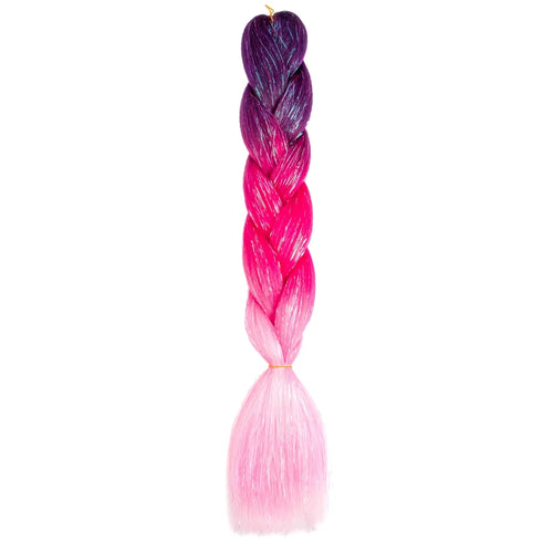 Synthetic Ombre 24inch Glitter Jumbo Braids Extensions Sparkle Rainbow