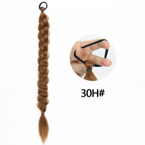 Synthetic Braided Ponytail Extensions Blonde Hairpiece Long Pony Tail