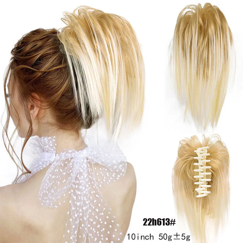 Long Wavy Straight Claw Clip On Ponytail Hair Extension Synthetic