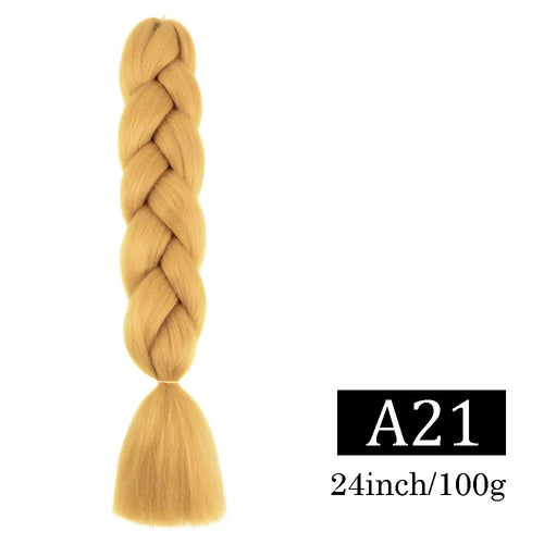 24 Inch Jumbo Braids Extensions Synthetic Braiding Hair Afro Ombre