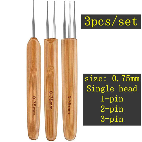 1Pcs/Lot 1-2 Hook 1-3 Hooks Style Dreadlock Needle for Braid 0.5Mm