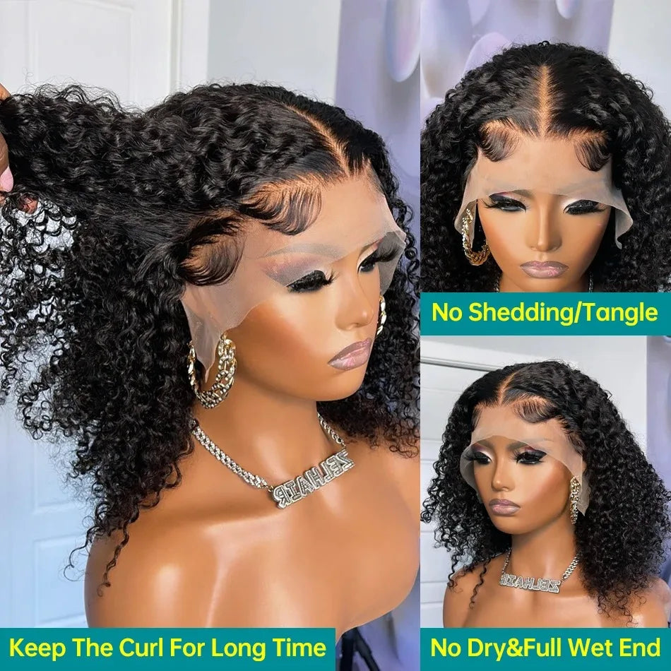 Jerry Curly Short Bob Wig 13x4 Bob Wigs Brazilian Water Deep Wave