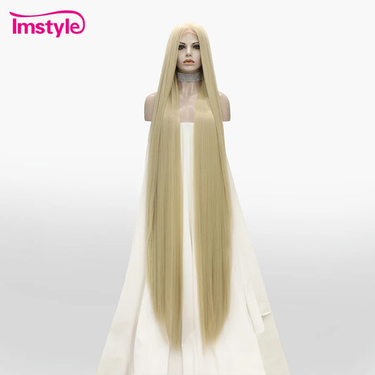 Imstyle 60 Inch Synthetic Lace Front Wig Super Long Wig Blonde Black