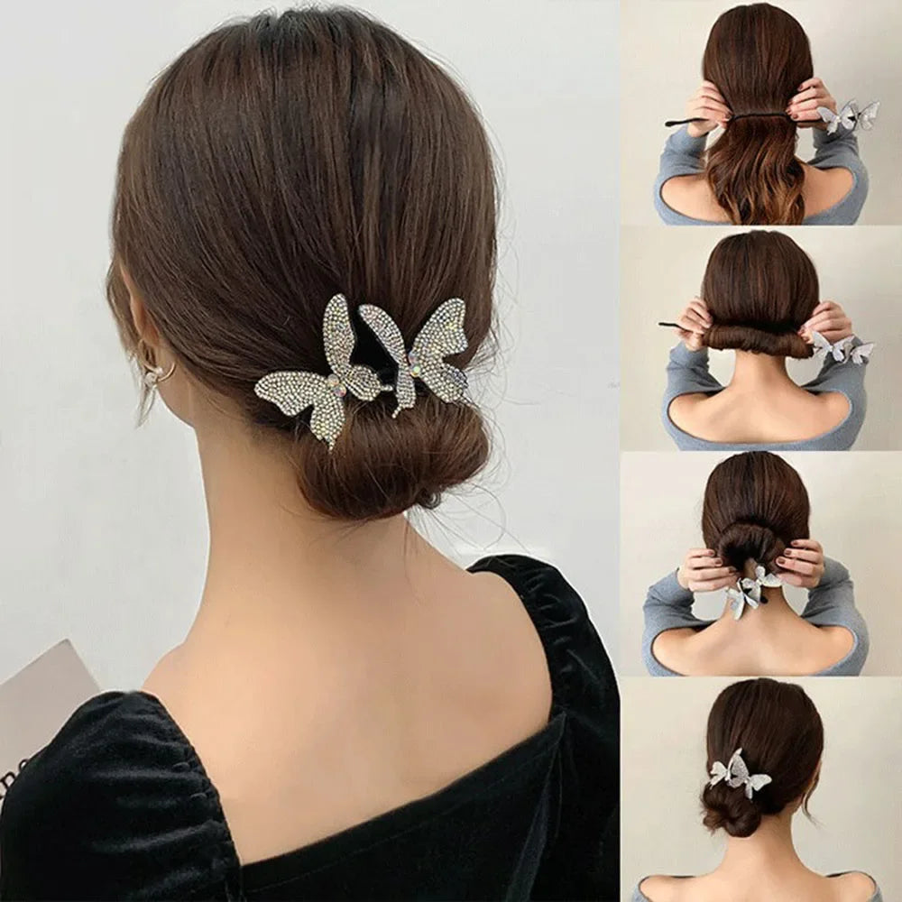 Elegant Butterfly Bun Maker Korean Lazy Hair Curlers Styling