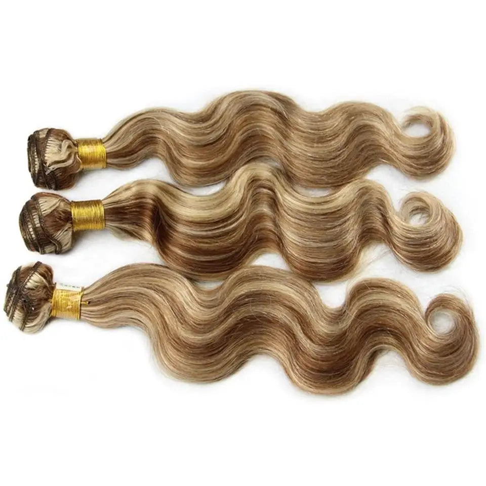 Piano Color P4/613 Highlight Bundles And Closure Remy Body Wave Ash