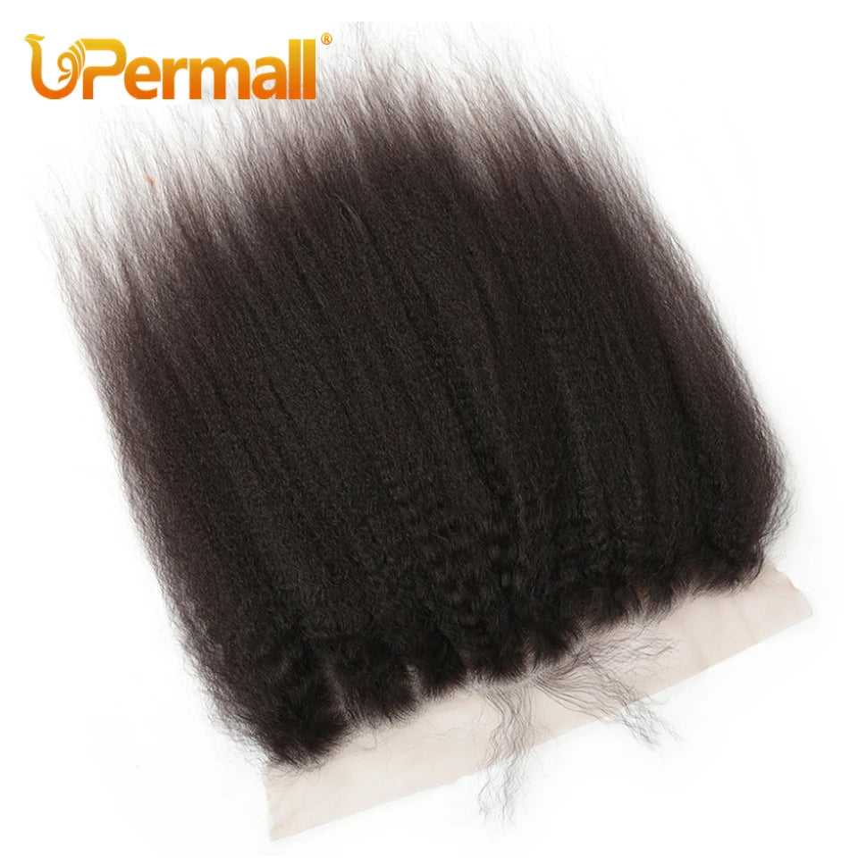 Upermall 13x4 Kinky Straight Lace Frontal Pre Plucked With Baby Hair