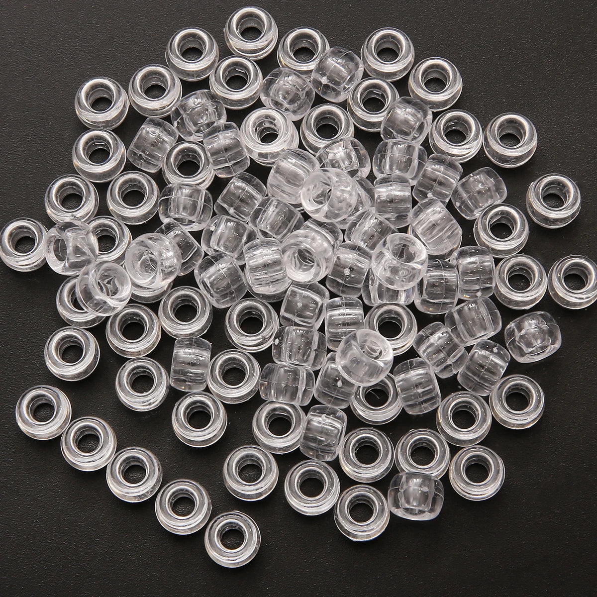 50Pcs 100Pcs Transparent 4mm Big Hole Dreadlock Beads for Jumbo Braids