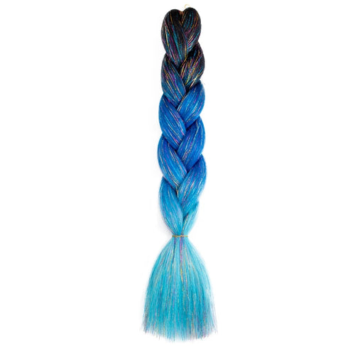 Synthetic Ombre 24inch Glitter Jumbo Braids Extensions Sparkle Rainbow