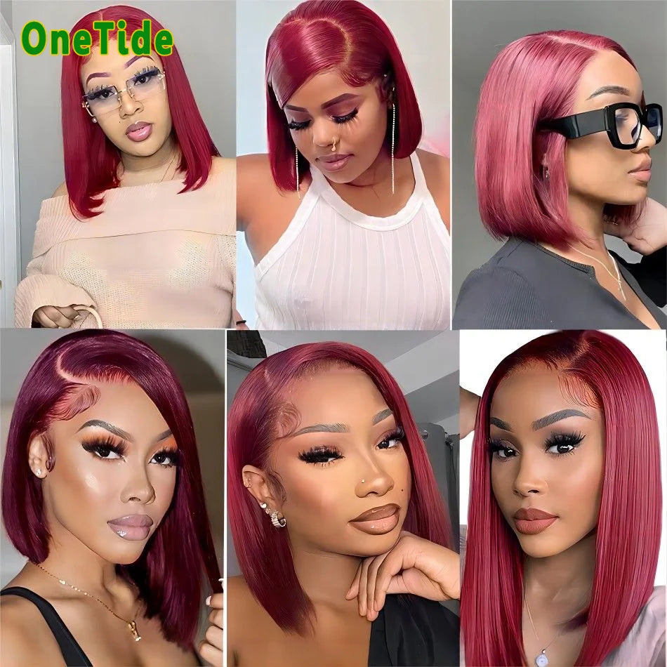 99J Bob Wigs Human Hair Straight 13x4 Lace Frontal Bob Wigs Brazilian