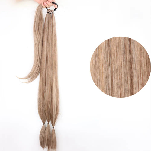 Ponytail Extensions Synthetic Boxing Braids Wrap Around Chignon Tail