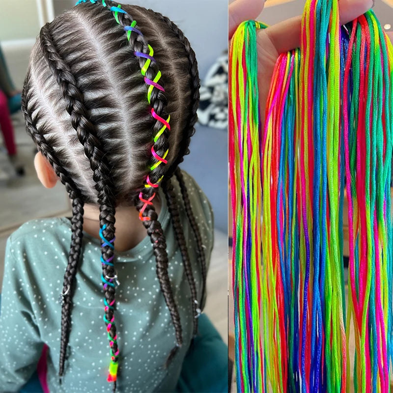 30Pcs/lot Colorful Rope Hair Ties 90cm Braiding Tassel  Dreadlock