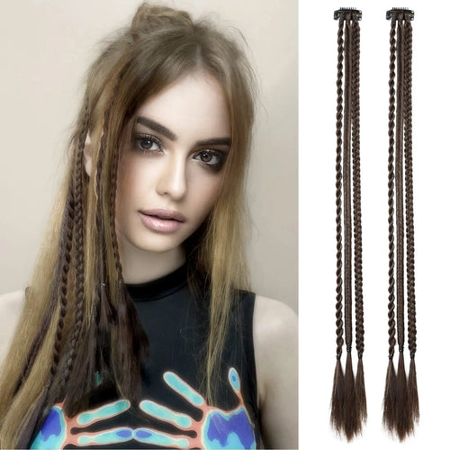 Synthetic Wig Braids With Clip Boxing Braid Dreadlocks Clip In Hair