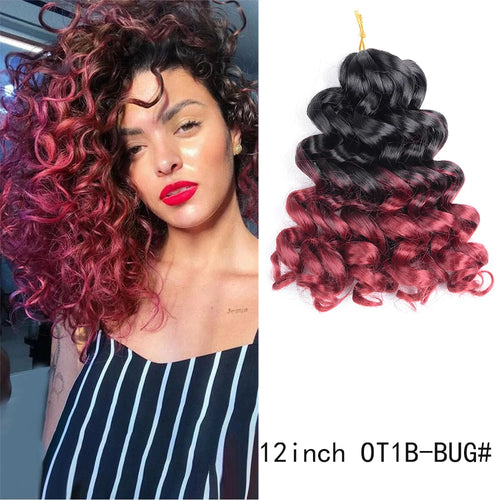 Ocean Wave Crochet Hair 12Inch Synthetic Deep Wave Braiding Hair