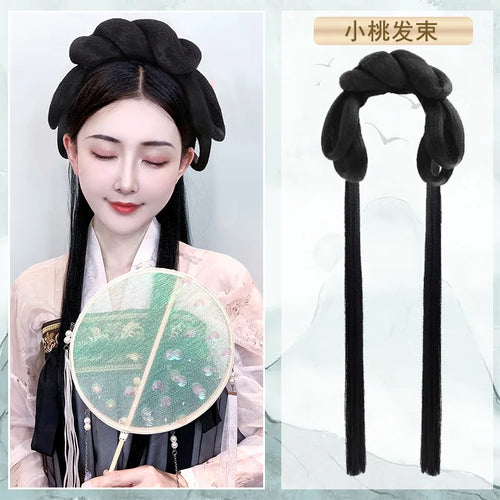 Synthetic Ancient Costume Hanfu Wig All-in-one Lazy Hairband Ancient