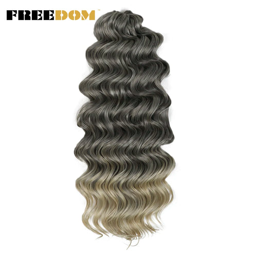 FREEDOM Synthetic Twist Crochet Curly Hair 16/24 Inches Deep Wave