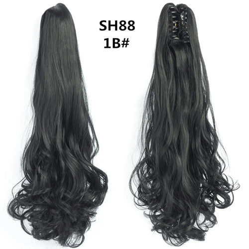 Long Wavy Straight Claw Clip On Ponytail Hair Extension Synthetic