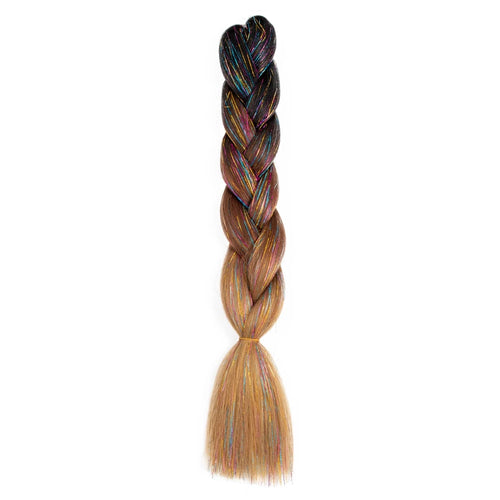 Synthetic Ombre 24inch Glitter Jumbo Braids Extensions Sparkle Rainbow