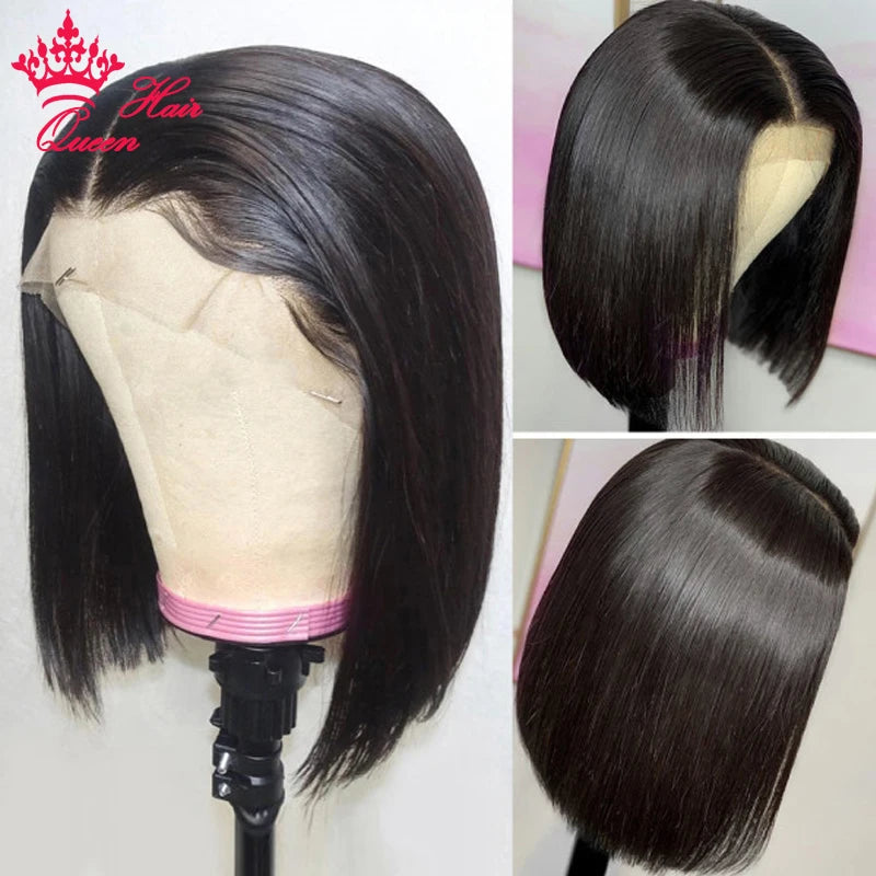 Queen Hair HD Bob Wig Bone Straight HD 4x4 5x5 6x6 Closure Wig HD 13x6