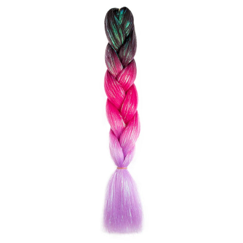 Synthetic Ombre 24inch Glitter Jumbo Braids Extensions Sparkle Rainbow