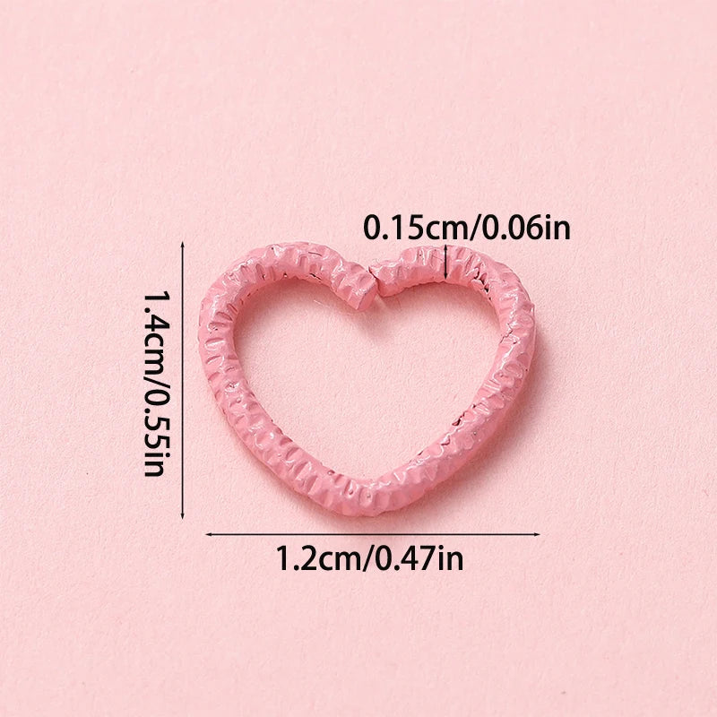 50pcs Love Heart Braid Rings Cuffs Clips Braid Decors Hair Jewelry For