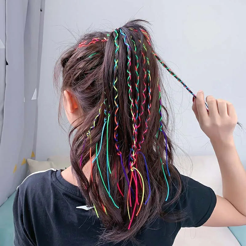 Mix Colorful 5-20Pcs Hair Braids Rope Strands For African Braid Girl