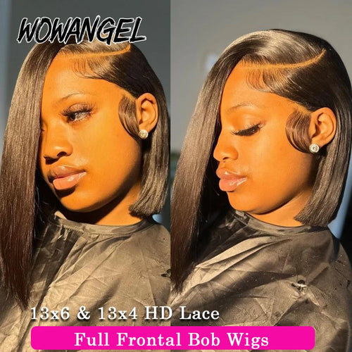 Wow Angel 13X4/13x6 HD Lace Full Frontal Short Bob Human Hair Wigs