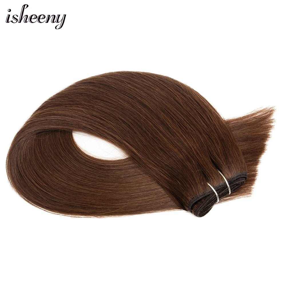 Isheeny Human Hair Weft Brazilian Remy Human Hair Bundles Sew In Hair