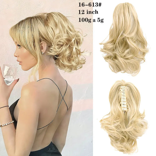 Long Wavy Straight Claw Clip On Ponytail Hair Extension Synthetic