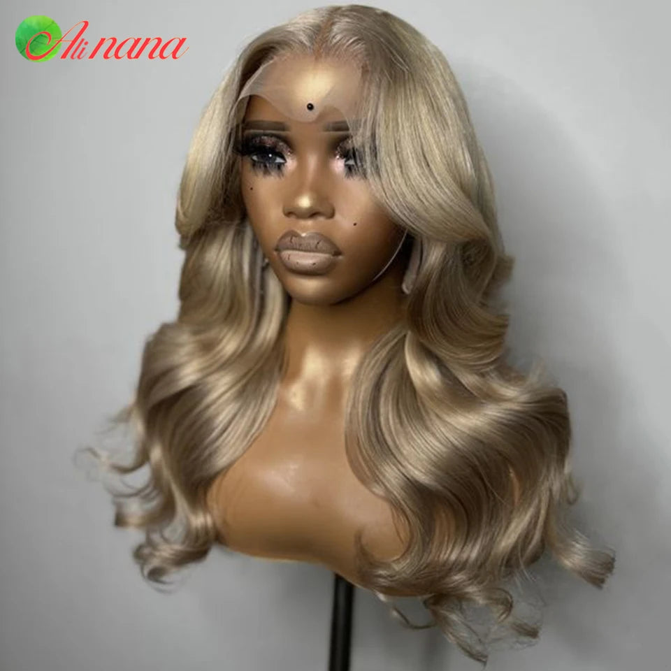 Ash Blonde Colored 13X4 13X6 Lace Frontal Wig Body Wave Human Hair