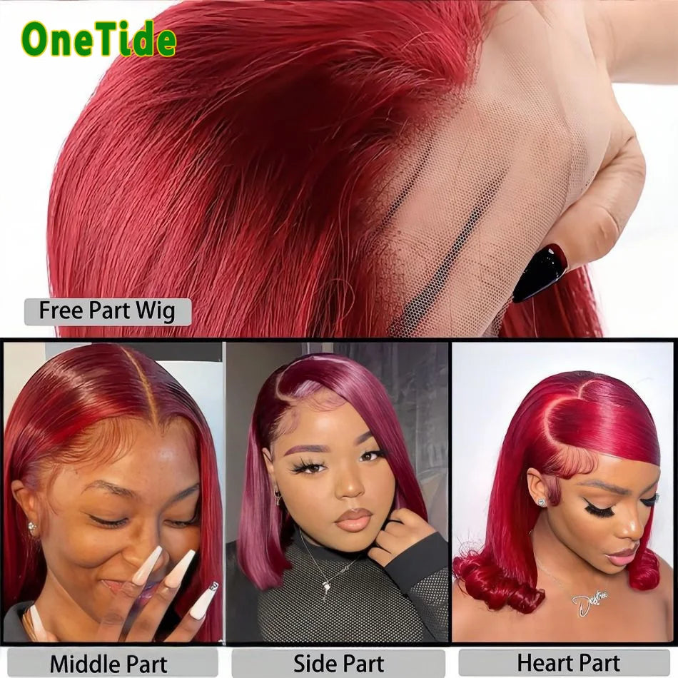 99J Bob Wigs Human Hair Straight 13x4 Lace Frontal Bob Wigs Brazilian