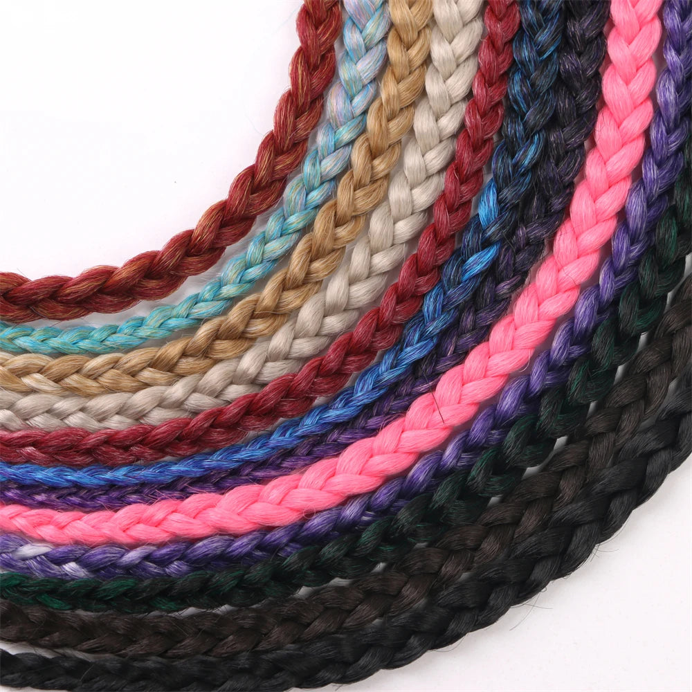 Synthetic 5 Pcs/Lot Clip-in Extensions For Women Rainbow 22 Inch Braid