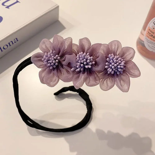 Elegant Pearl Flower Bun Maker Korean Lazy Hair Curlers Styling