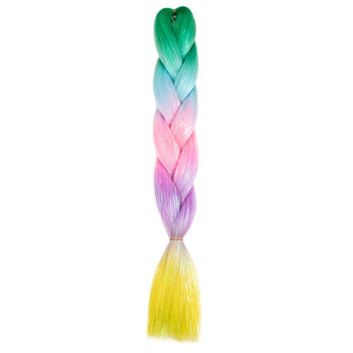 Synthetic Ombre 24inch Glitter Jumbo Braids Extensions Sparkle Rainbow