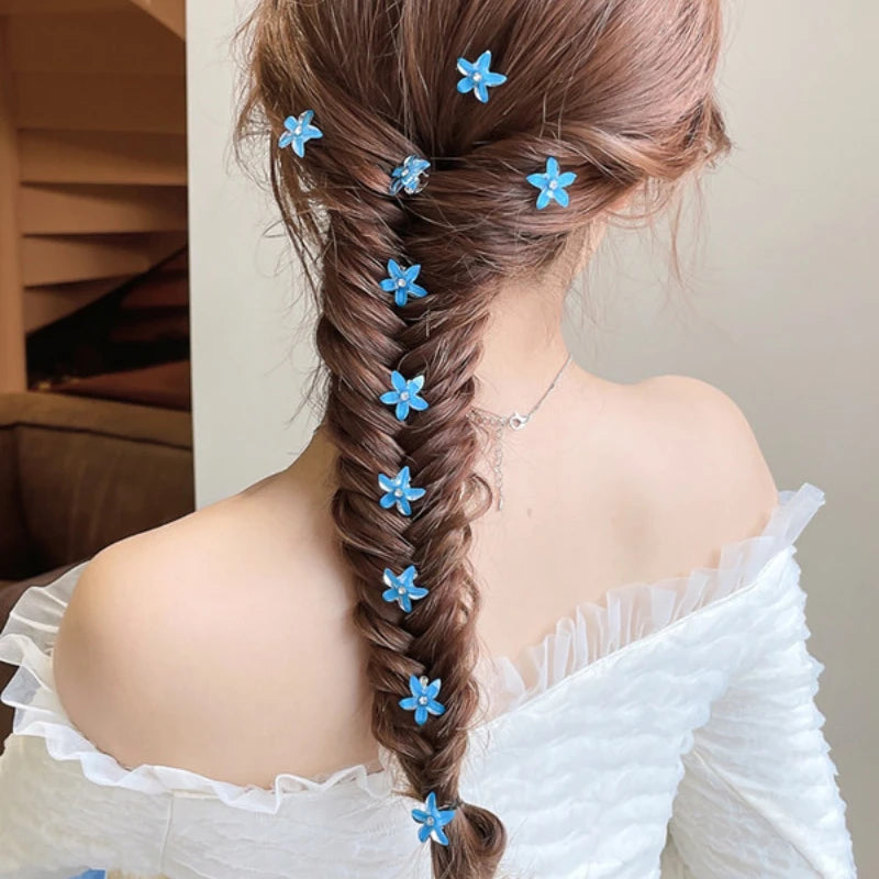 Small Flower Hair Buttons Hairpin 10PCS/lot Girls Women Hair Clips