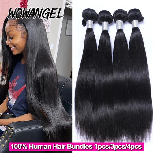 Wow Angel 28 30inch Bone Straight Human Hair Bundles 1/3/4 pieces 10A