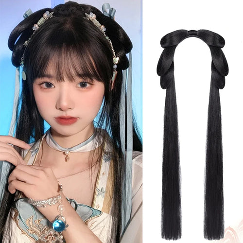 Synthetic Ancient Costume Hanfu Wig All-in-one Lazy Hairband Ancient