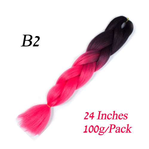 Synthetic 24Inch 100G Wholesale Single Ombre Color Glowing Hair