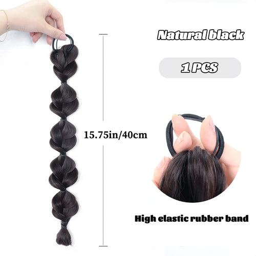 LM Synthetic Bubble Twist Ponytail High Elastic Wig Woman Hair Side