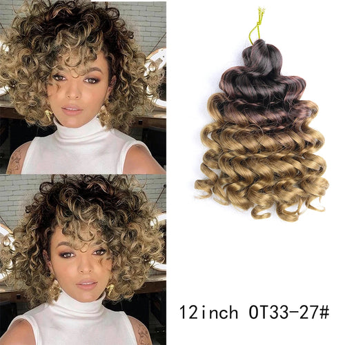 Ocean Wave Crochet Hair 12Inch Synthetic Deep Wave Braiding Hair