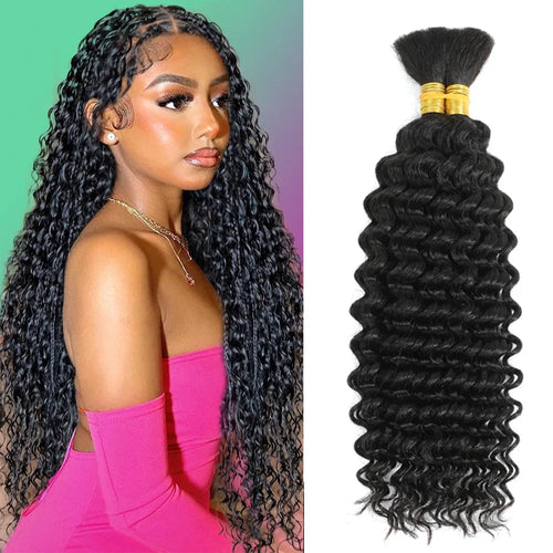 18 inch Human Braiding Hair 2 Bundle 100g Deep Wave Bulk Human Hair