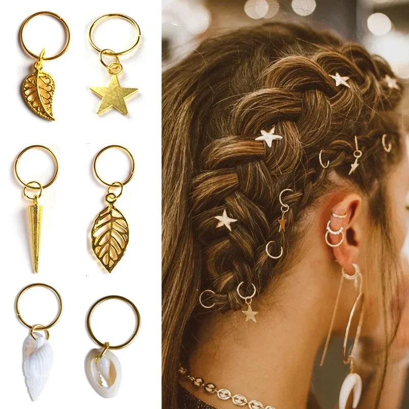 5-50pcs/bag Silver Metal Hair Rings Braid Dreadlocks Bead Hair Cuffs