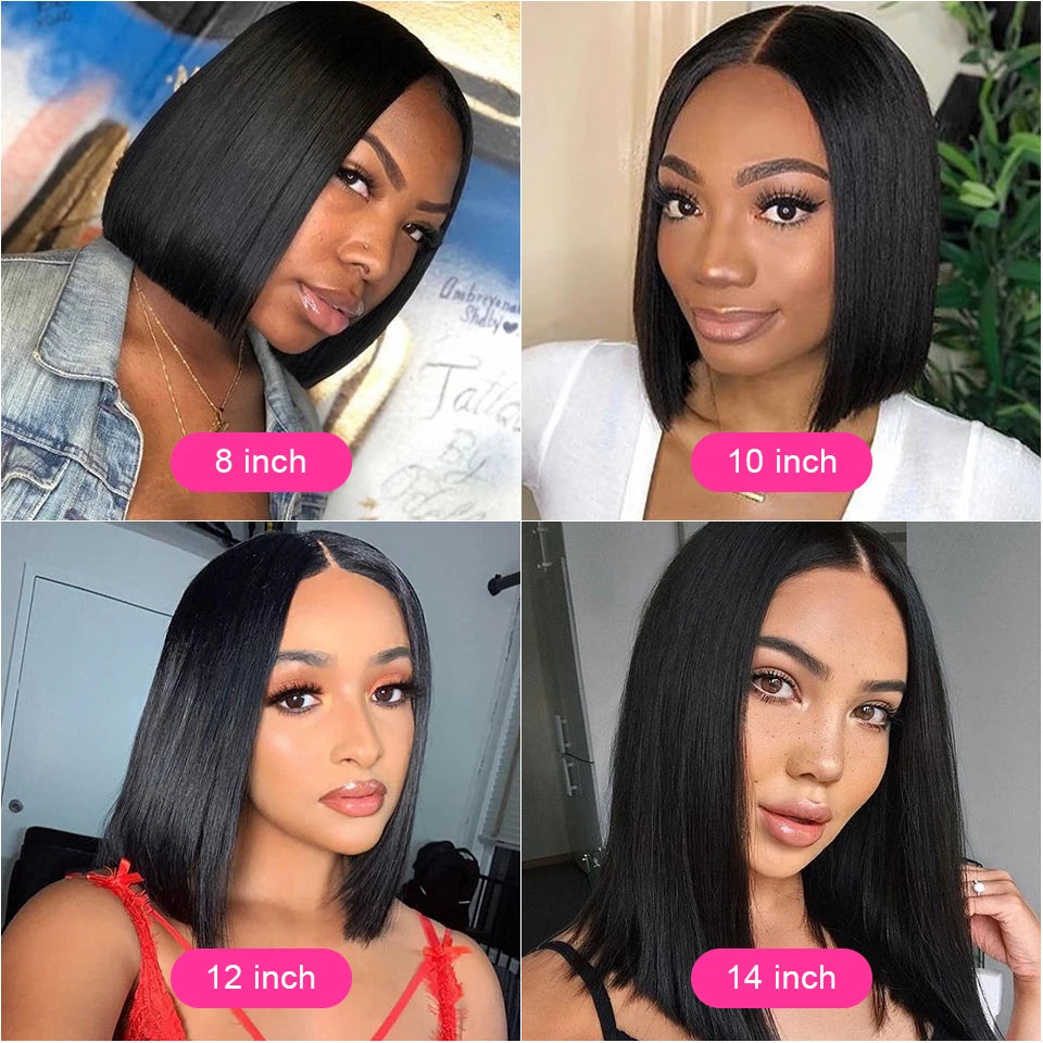 Wow Angel 250% Short Bob Wigs Glueless Wigs Ready to Go 5x5 HD Lace