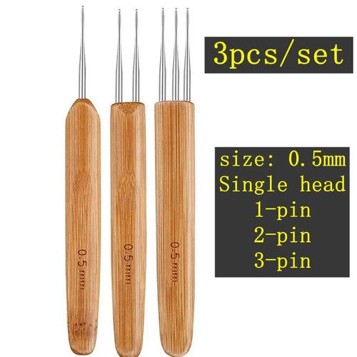 1Pcs/Lot 1-2 Hook 1-3 Hooks Style Dreadlock Needle for Braid 0.5Mm