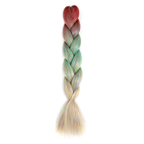 Synthetic Ombre 24inch Glitter Jumbo Braids Extensions Sparkle Rainbow