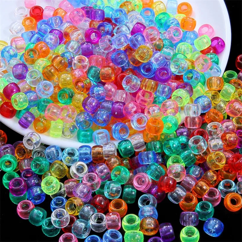 50Pcs 100Pcs Transparent 4mm Big Hole Dreadlock Beads for Jumbo Braids