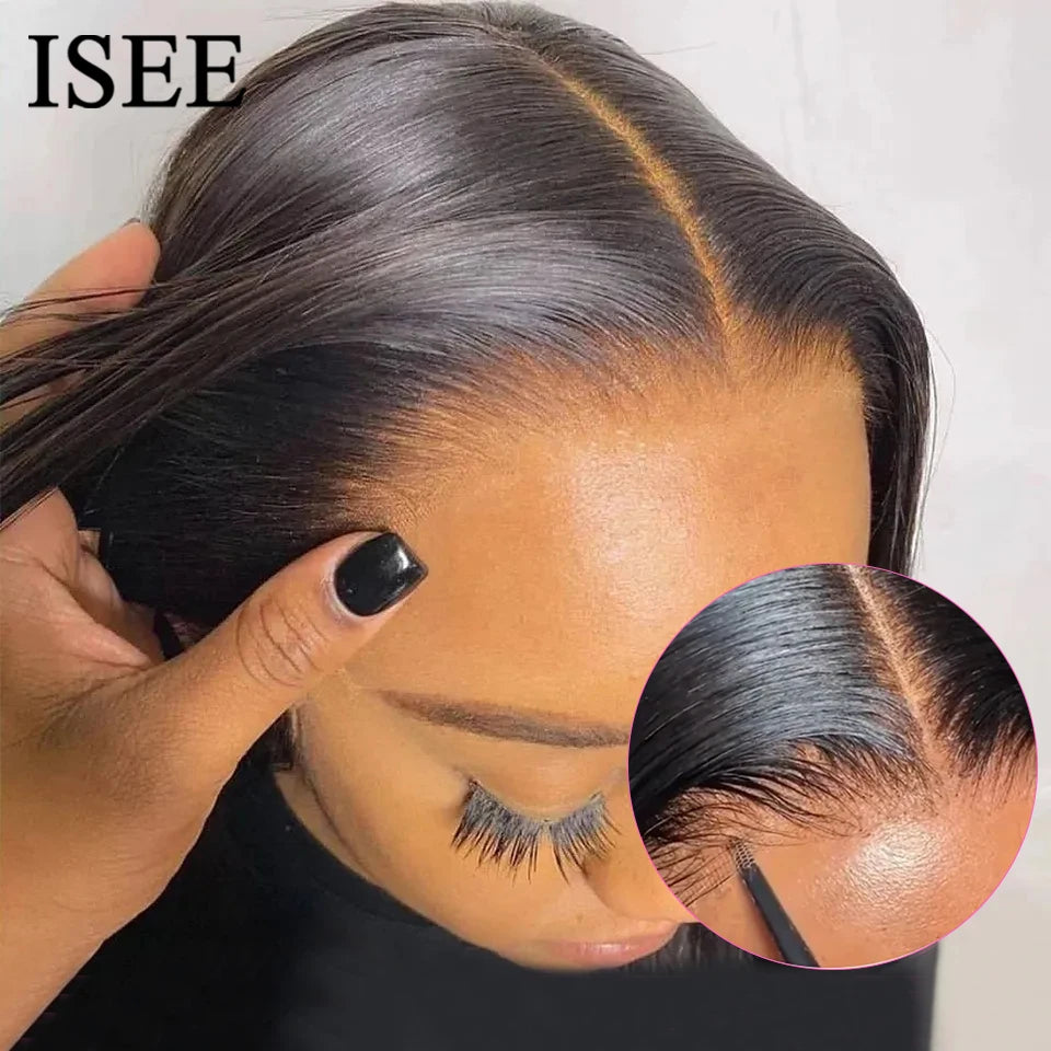 ISEE Hair Wear Go Glueless Wigs Preplucked Straight Short Bob