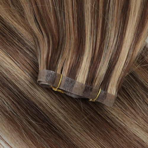 Injected Tape In Hair Extensions Invisible Long Tape PU Weft Human