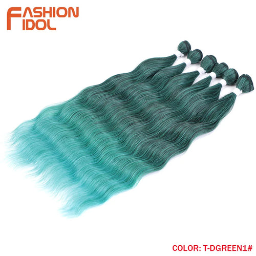 Loose Deep Water Wave Hair Bundles Synthetic Hair Extensions Ombre