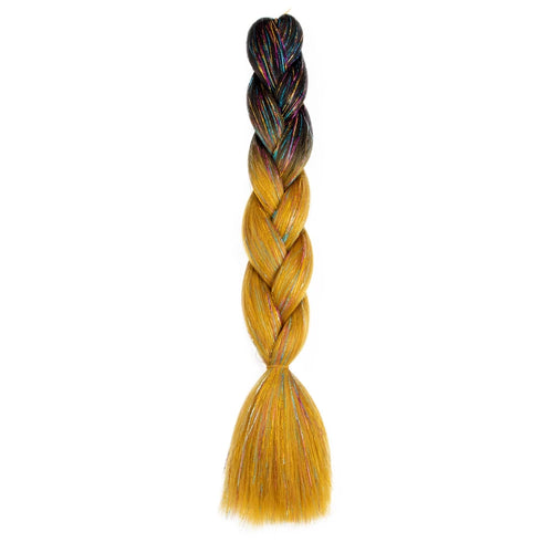 Synthetic Ombre 24inch Glitter Jumbo Braids Extensions Sparkle Rainbow