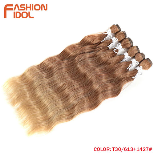 Loose Deep Water Wave Hair Bundles Synthetic Hair Extensions Ombre